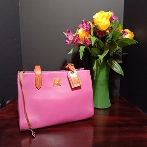 Dooney and Bourke Pebble Grain Small Shopper leather handbag 11" Fushia